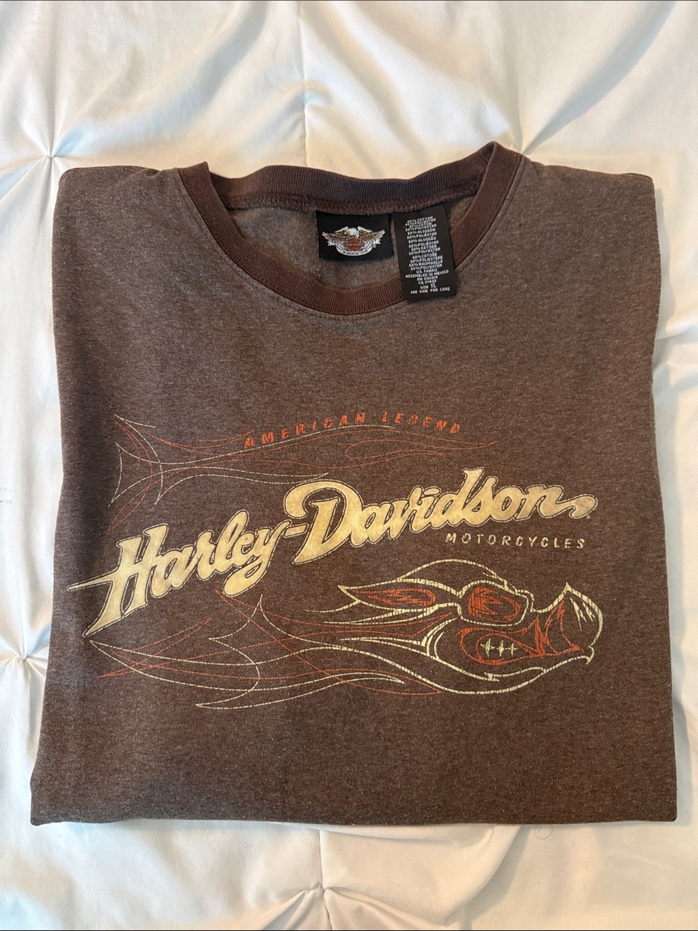 Harley-Davidson Brown Short Sleeve Graphic Tee with Cream Logo